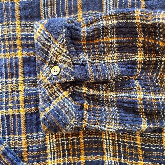 Madewell size medium gently worn Plaid V-Neck Ruffle Top - Picture 6 of 10